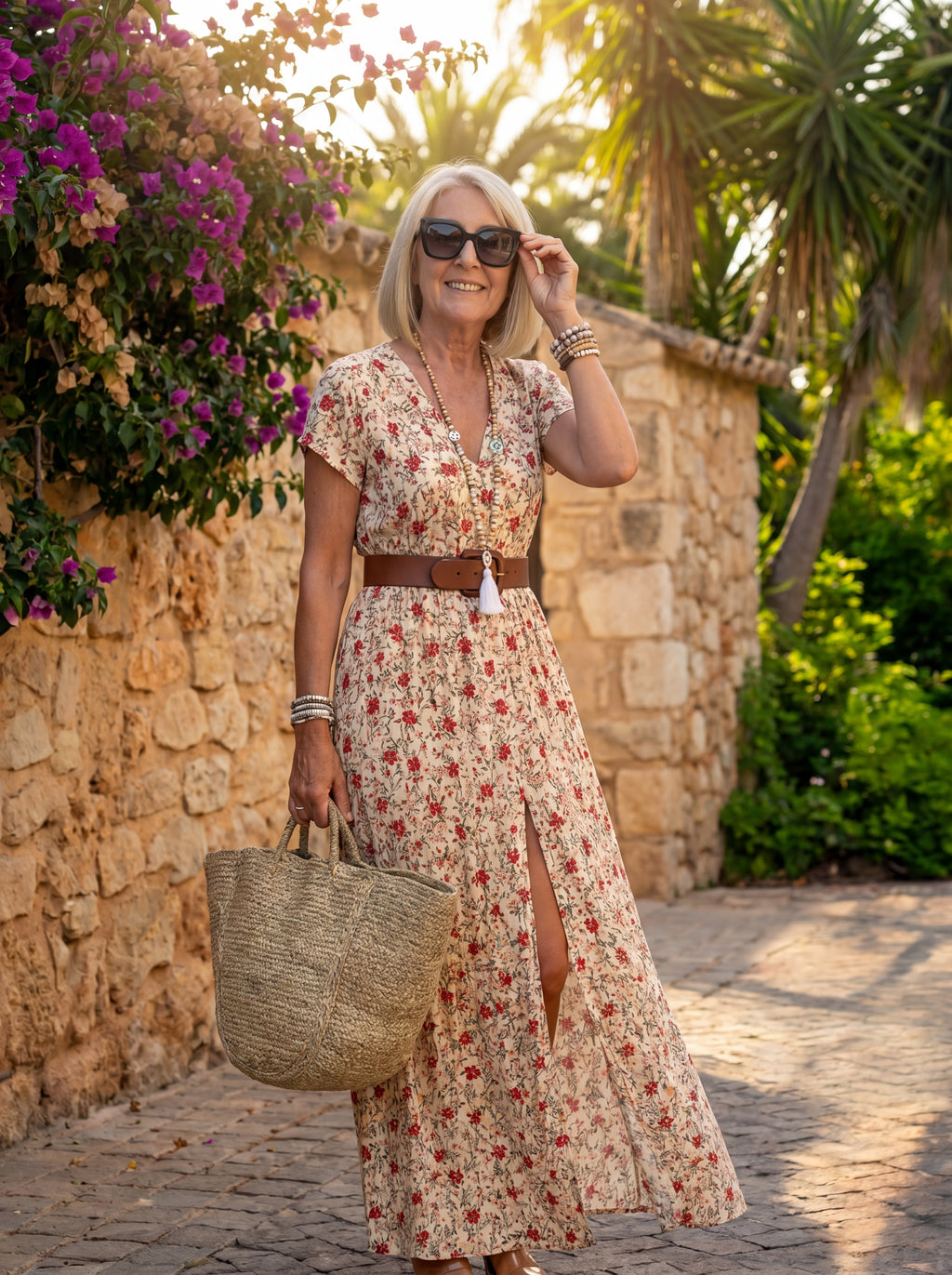 Joselin – Long Boho Dress & Airy with Belt