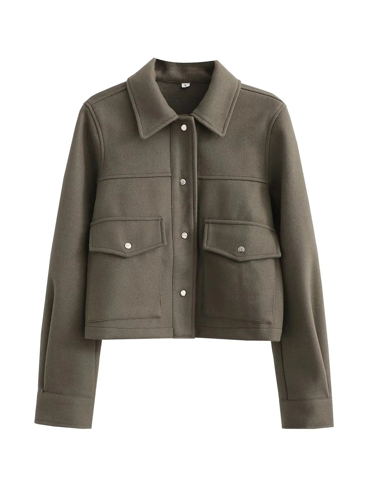 Nicla | Short wool-blend jacket with buttons and structured utility design