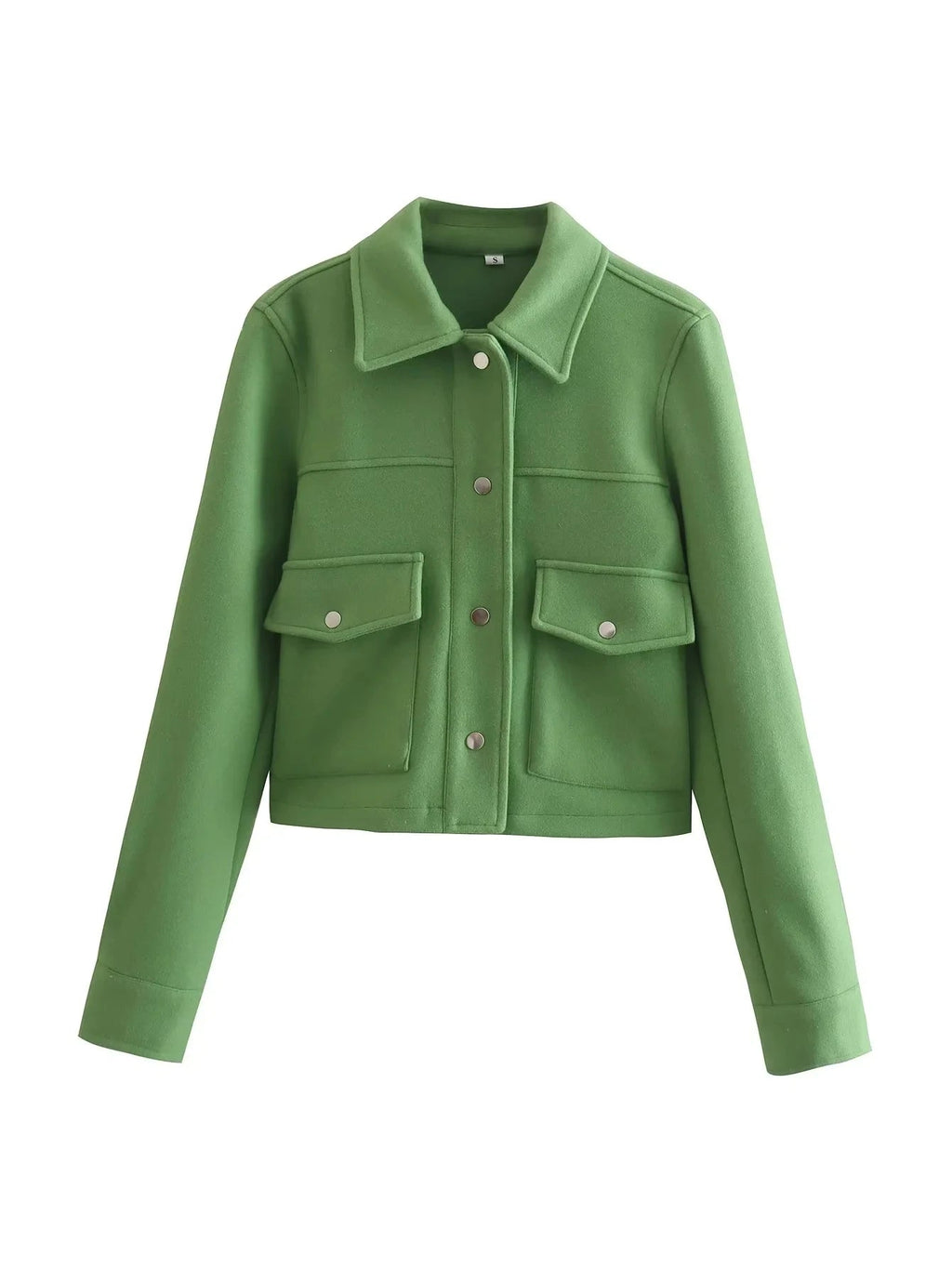 Nicla | Short in Blend Wool Jacket with Buttons & Design Utility Structured