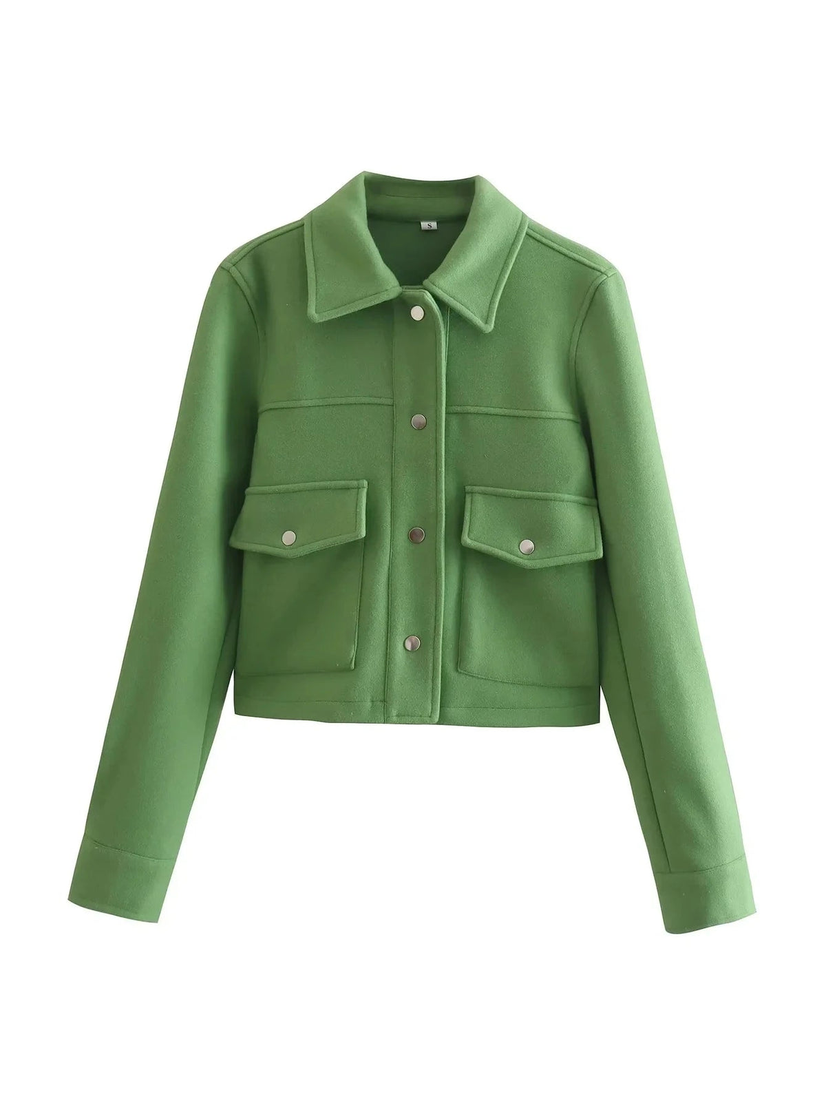Nicla | Short wool-blend jacket with buttons and structured utility design