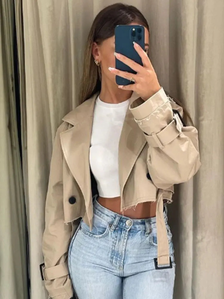Sperandia | Short Trench Coat with Waist Belt