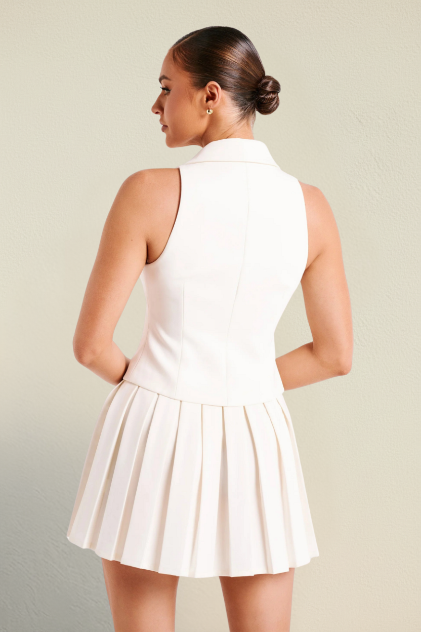 Midi White Lumé Flow Dress