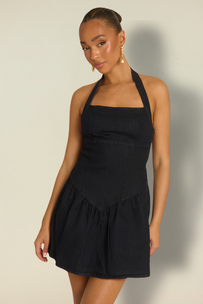 Selene – Mini Halter Fit Flattering Dress