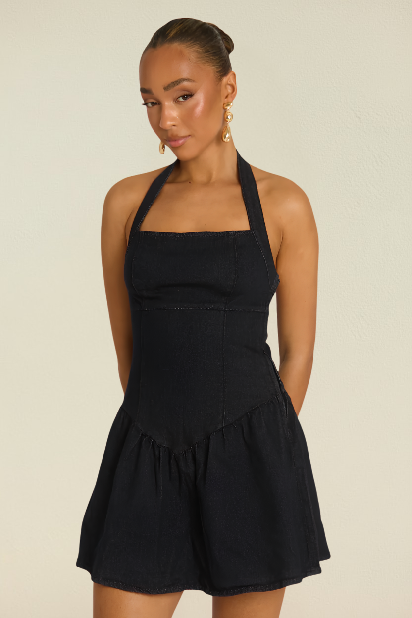 Selene – Mini Halter Fit Flattering Dress