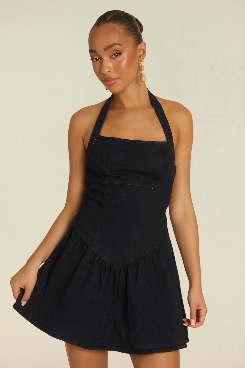 Selene – Mini Halter Fit Flattering Dress