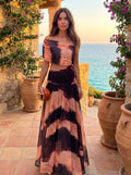 Dress with Print Orange & Brown