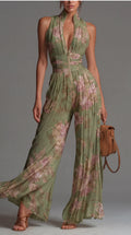 Inés | Pleated in Chiffon Floral Jumpsuit