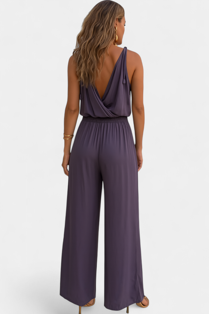 Donatila | Jumpsuit with Gold Details & Open Leg