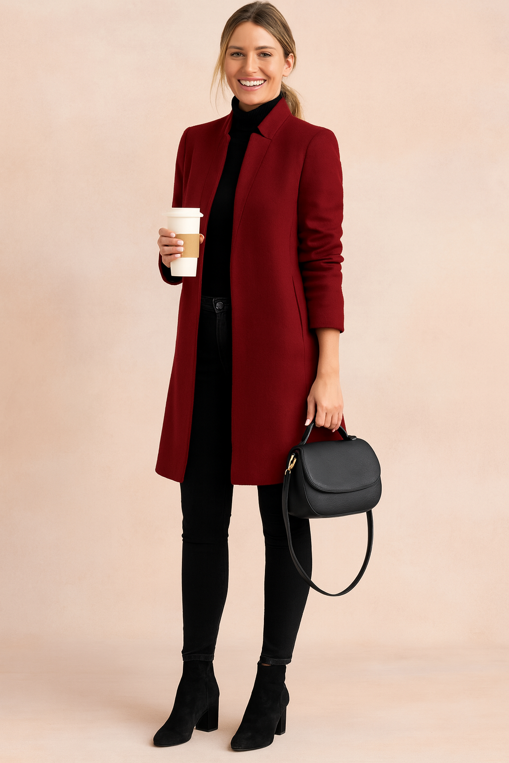 Novella | Long Winter Straight-Cut Wool Minimalist Coat