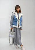 Petronilla | Vintage Denim Vest with Shearling Faux