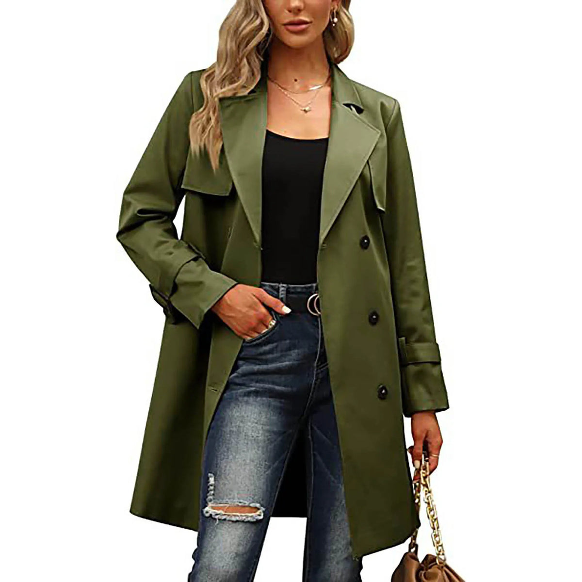 Fioralba | Long Chic French-Style Coat for In-Between Seasons