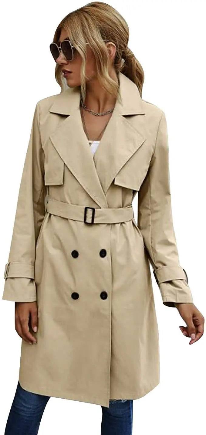 Fioralba | Long Chic French-Style Coat for In-Between Seasons