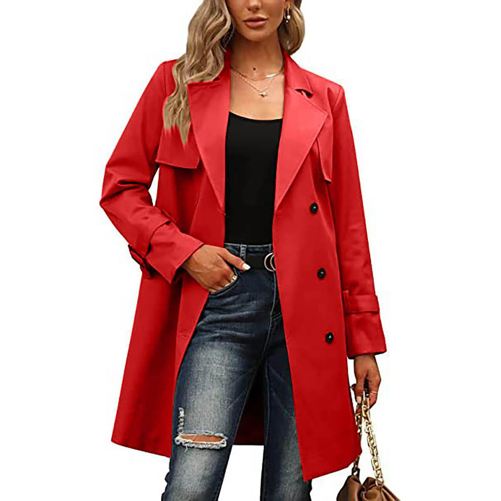 Fioralba | Long Chic French-Style Coat for In-Between Seasons