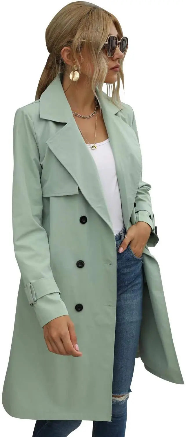 Fioralba | Long Chic French-Style Coat for In-Between Seasons