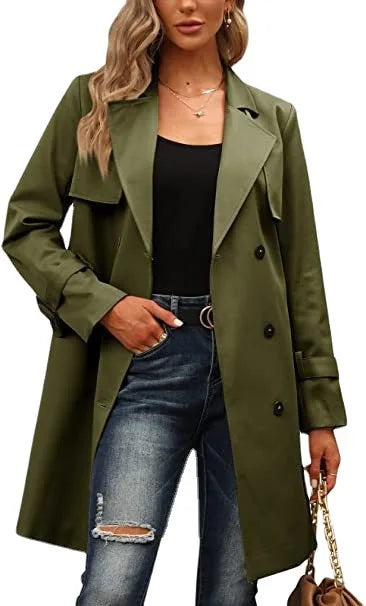 Fioralba | Long Chic French-Style Coat for In-Between Seasons