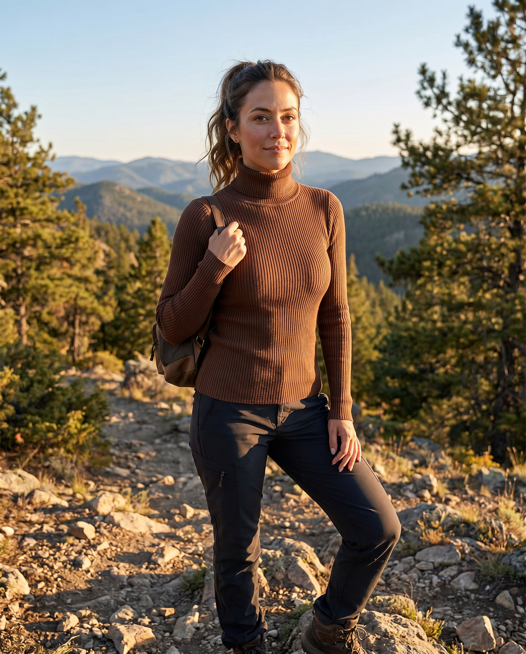 Giustina | Spring Ribbed Sweater with Turtleneck