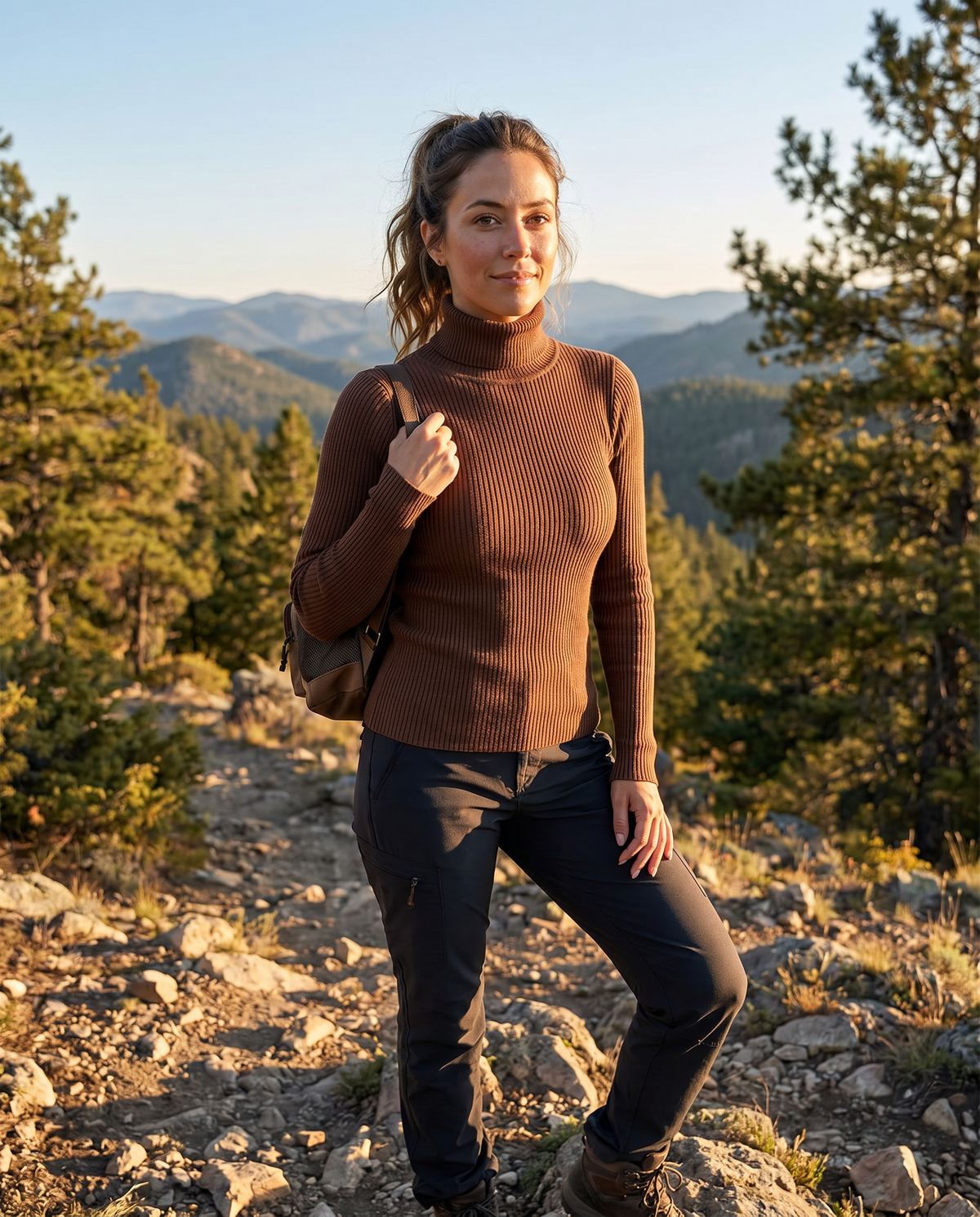 Giustina | Spring Ribbed Sweater with Turtleneck