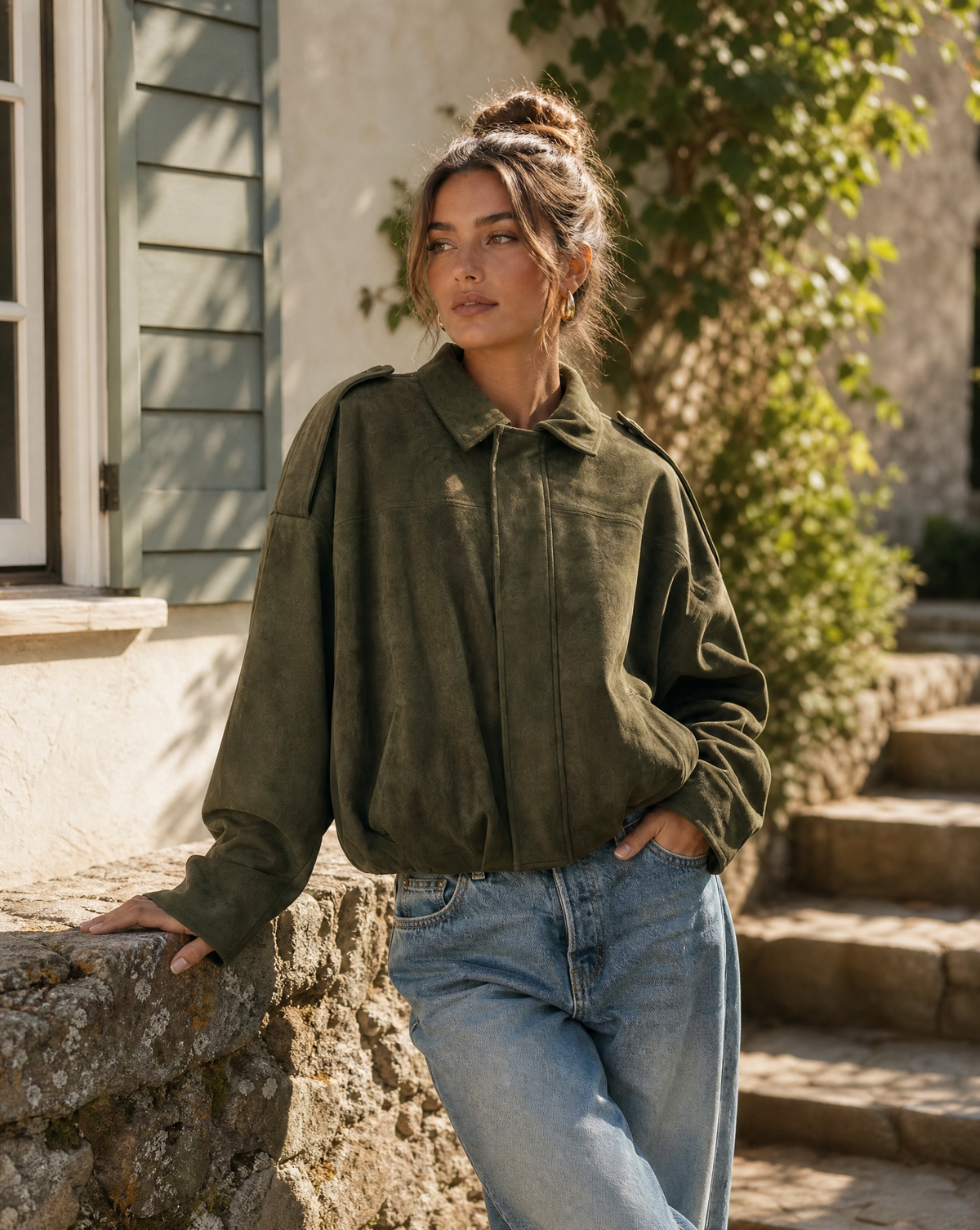 Ottorina | Boxy Relaxed Suede Faux Jacket