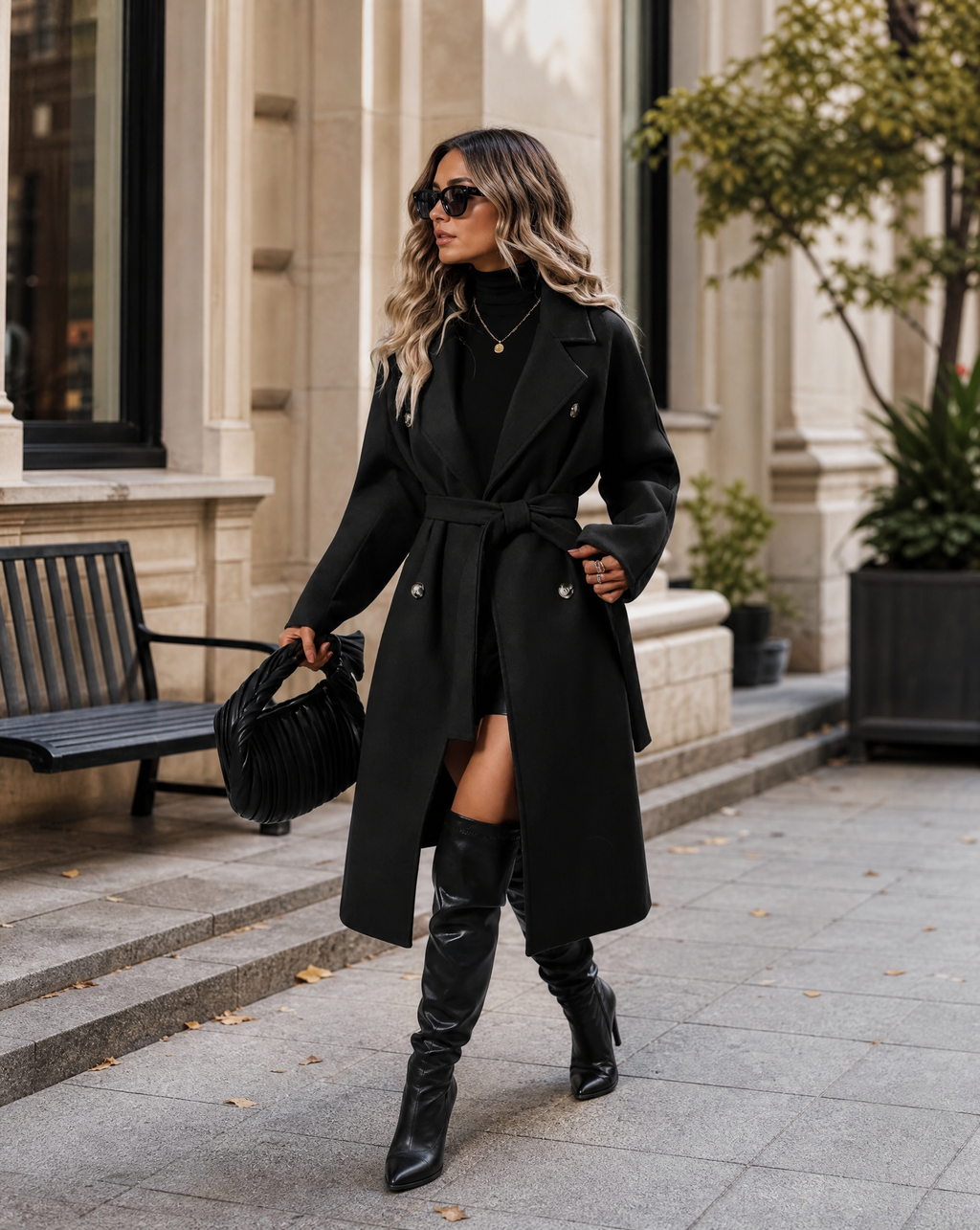 Graziella | Winter Long Trench Coat with Belt & Imbottitura