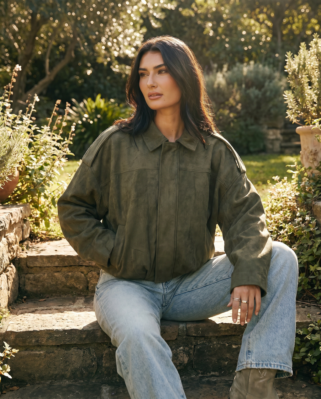 Ottorina | Boxy Relaxed Faux Suede Jacket