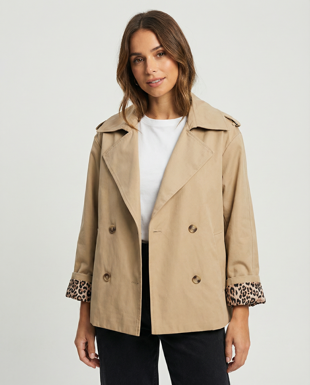 Lorella | Trench Coat with Leopard Lining