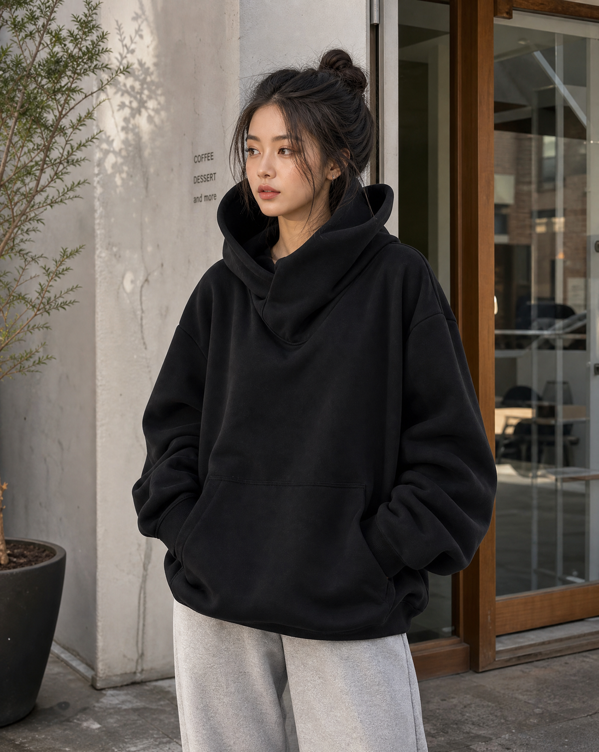 Sabina | Oversized Sweatshirt with Turtleneck for Women