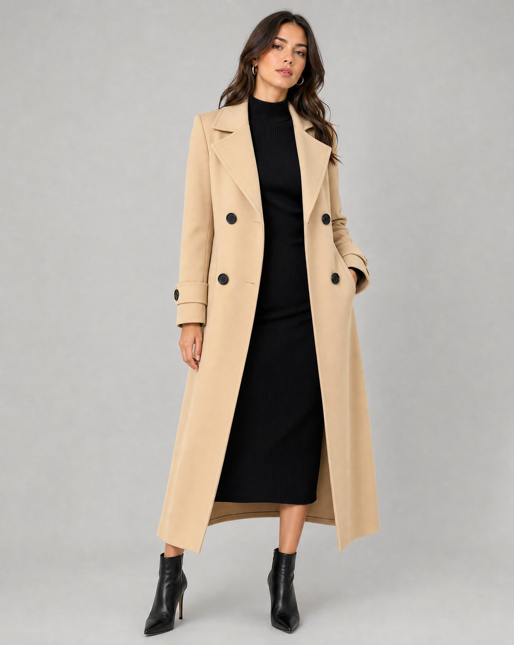 Genziana | Designer Long Wool Coat for Warmth & Versatility