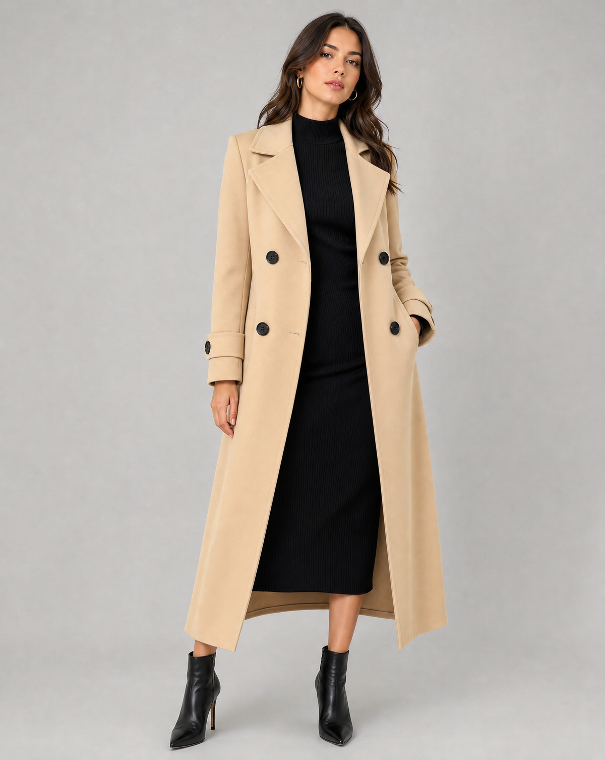 Genziana | Designer Long Wool Coat for Warmth & Versatility