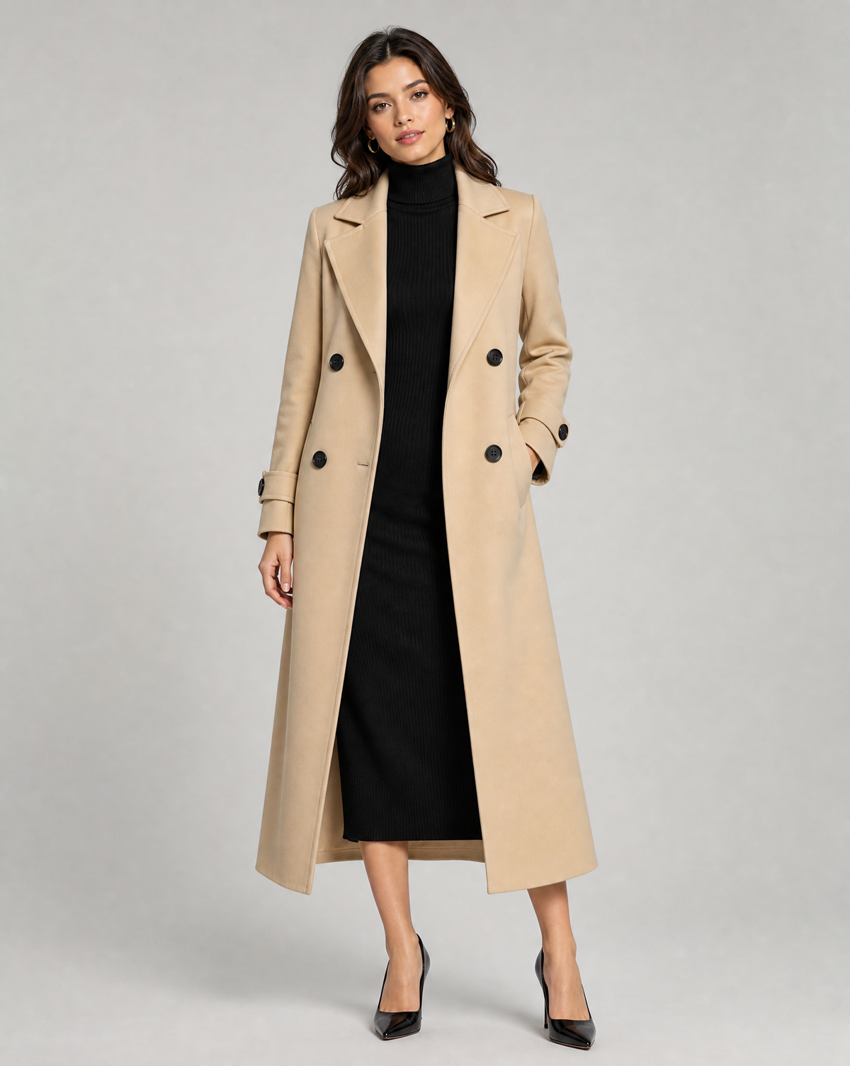 Genziana | Designer Long Wool Coat for Warmth & Versatility