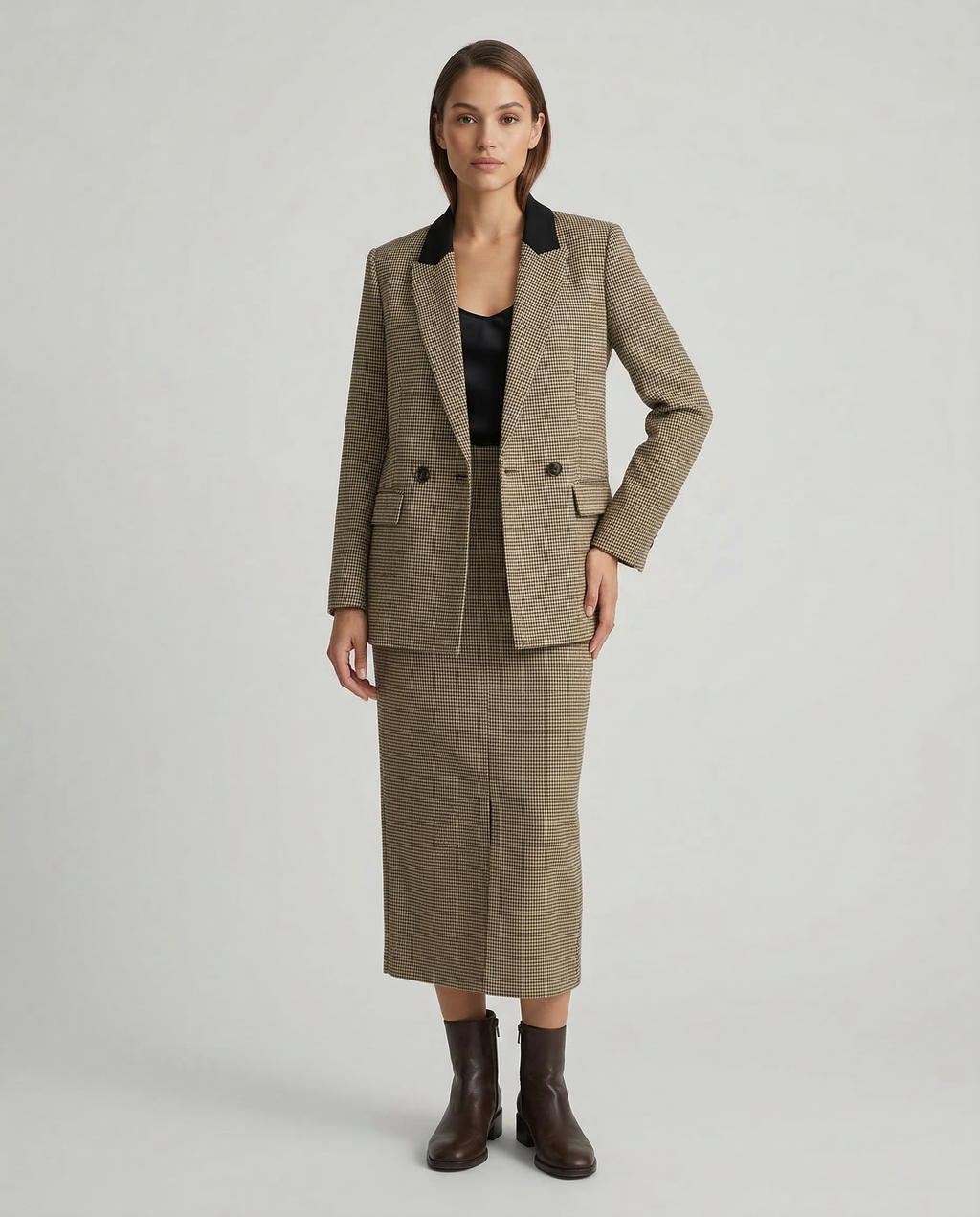 Clelia | Blazer Chic Checked Jacket – Design Vintage Double-Breasted for Abbinamenti Versatili