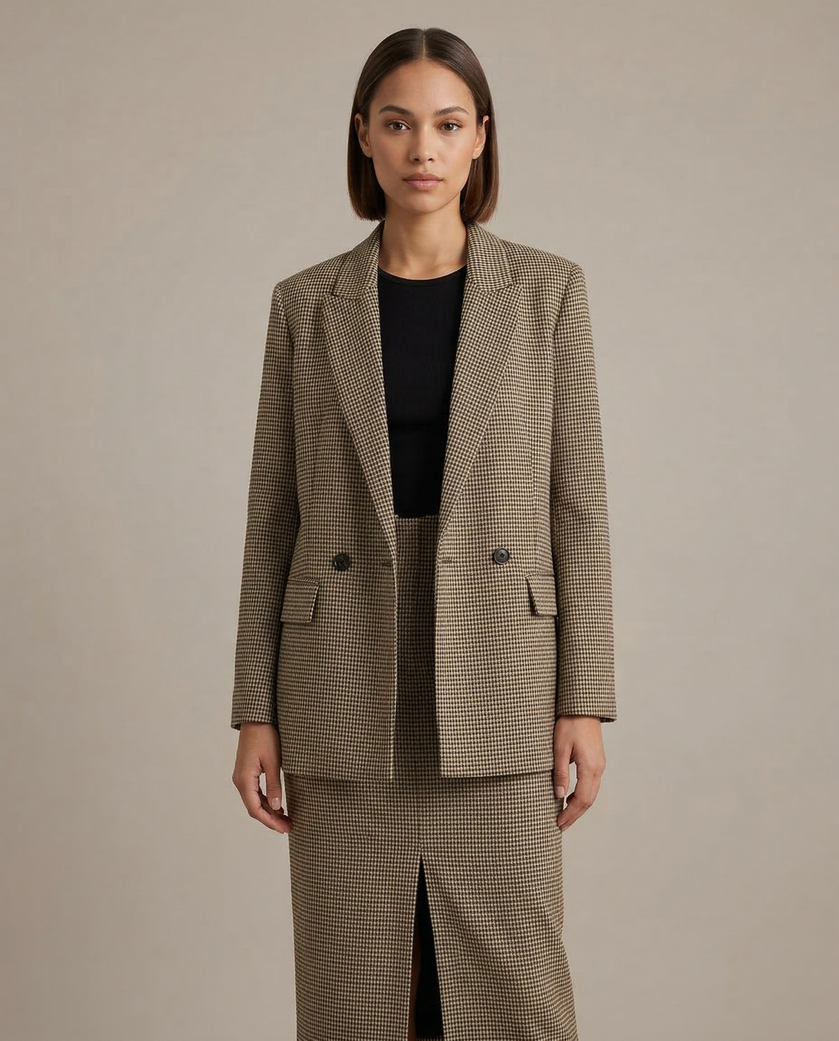 Clelia | Chic Plaid Blazer Jacket – Vintage Double-Breasted Design for Versatile Pairings