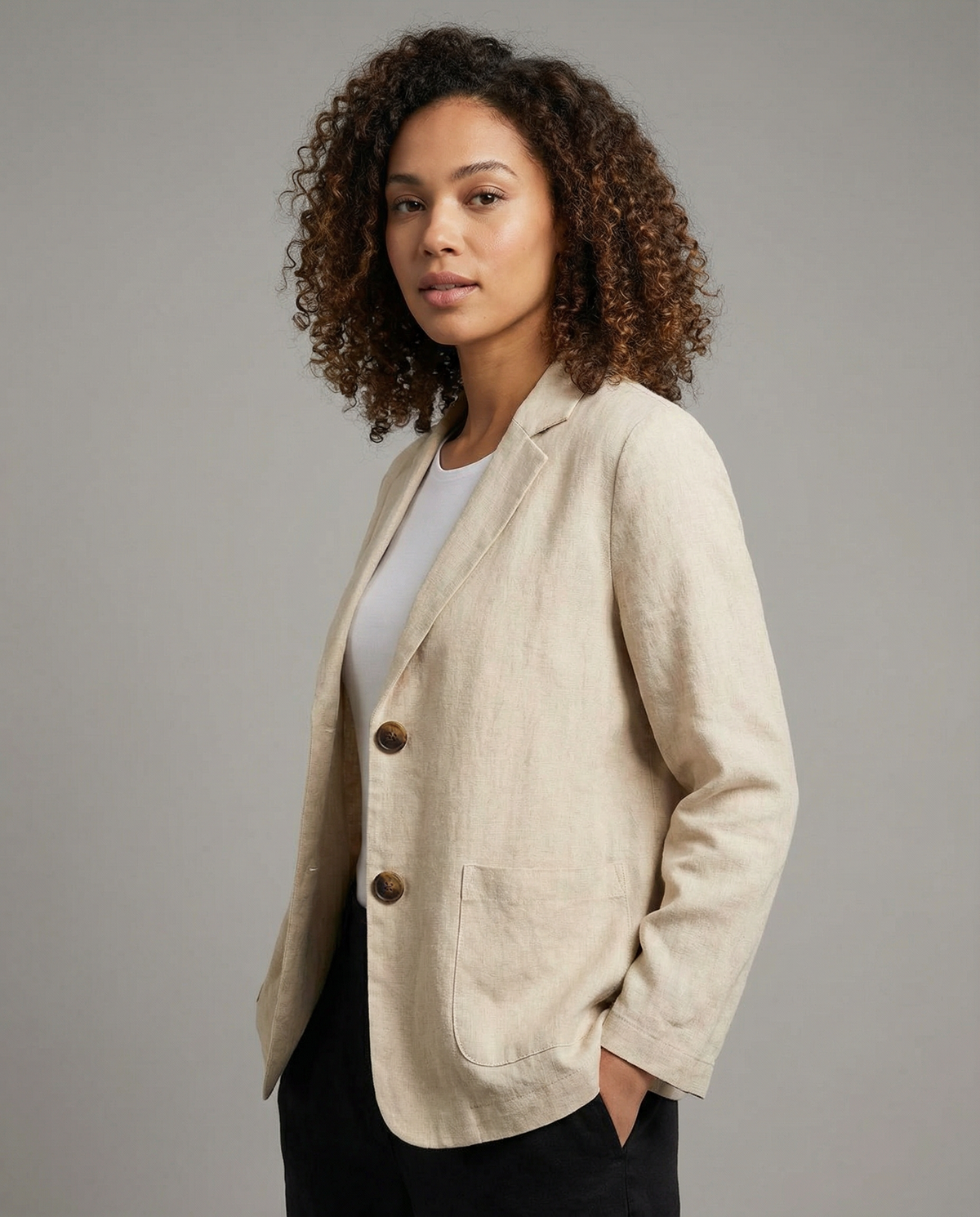 Adele | Korean-style blazer jacket – soft and lightweight fit for spring and autumn