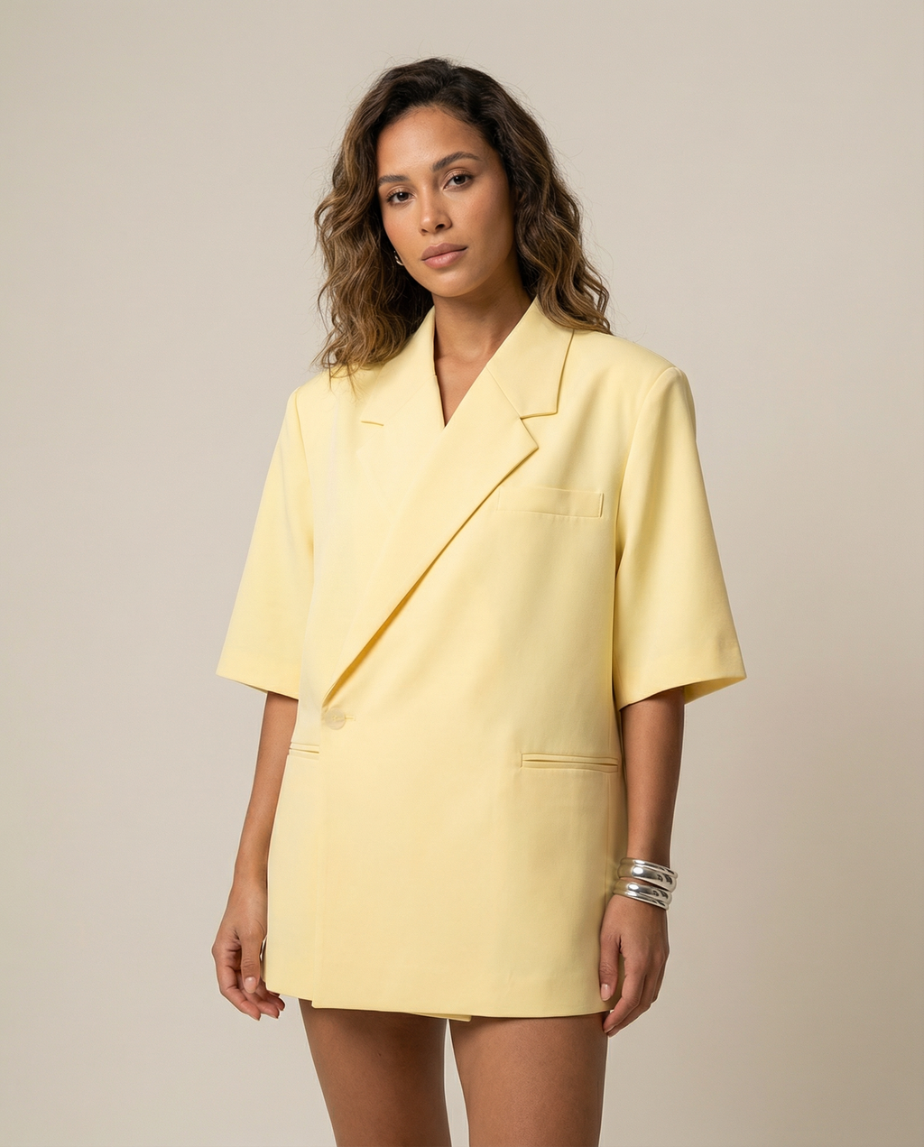 Zaira | Oversized Blazer – Elegant Capospalla Summer with Short Sleeve