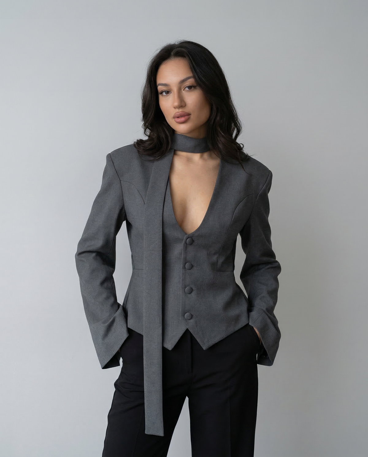 Veronica | Blazer jacket - V-neck casual slim fit for autumn/winter