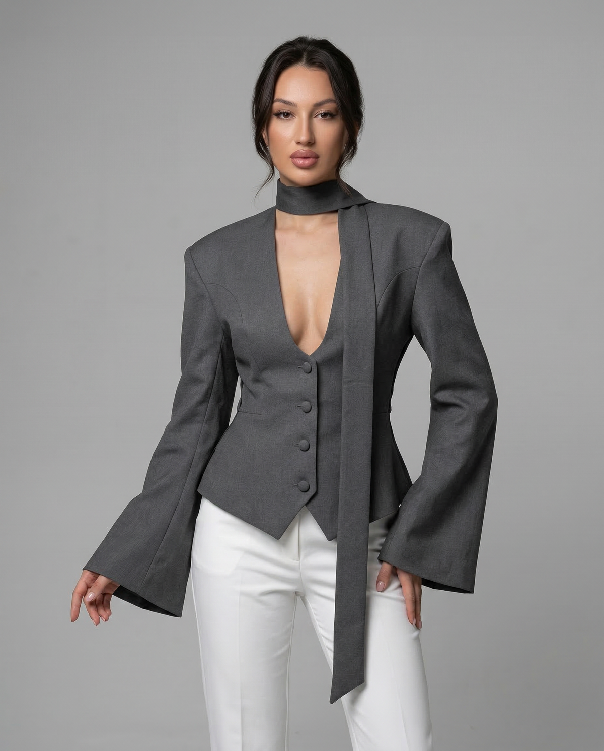 Veronica | Blazer Jacket – V-Neck Casual Slim Fit for Autumn/Winter