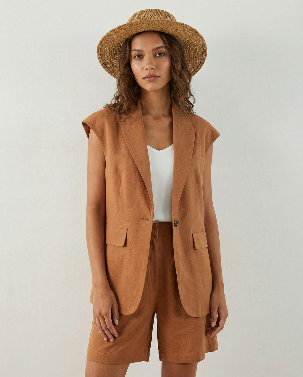 Gaia | Women's Blazer Suit – elegant linen-cotton blend for summer