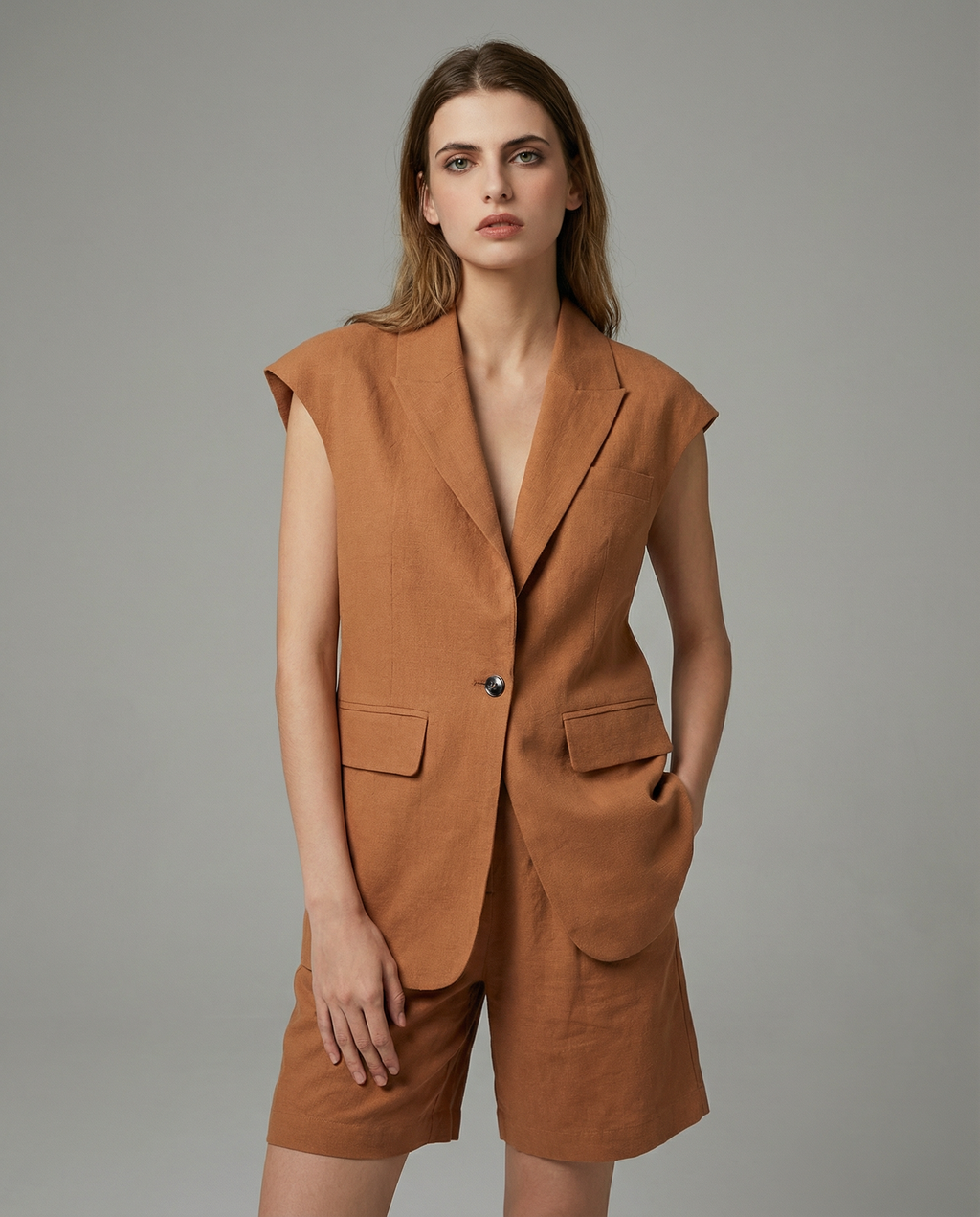 Gaia | Women's Blazer Suit – elegant linen-cotton blend for summer