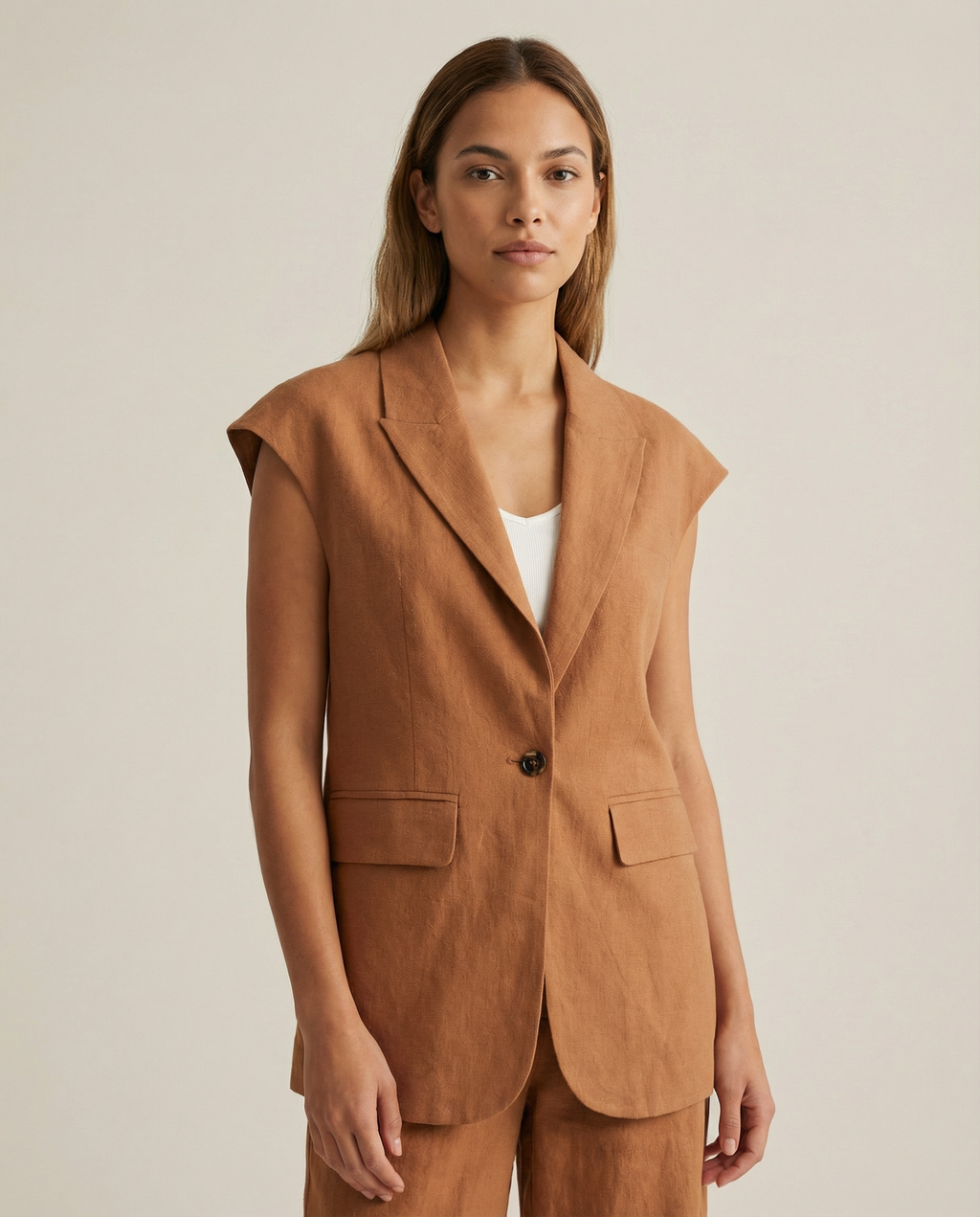 Gaia | Women's Blazer Suit – elegant linen-cotton blend for summer