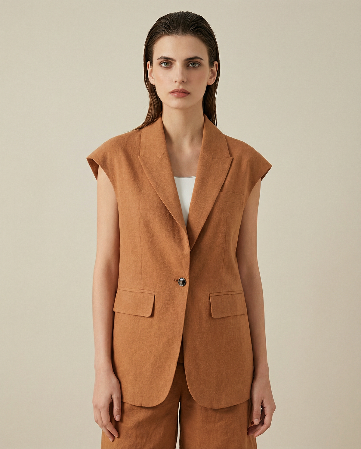 Gaia | Women's Blazer Suit – elegant linen-cotton blend for summer