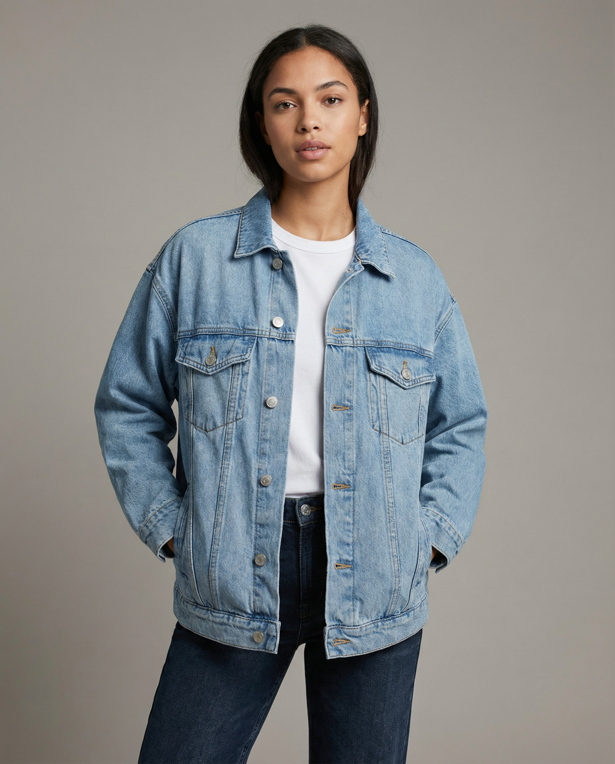 Settimia | Oversized Denim Jacket with Classic Collar