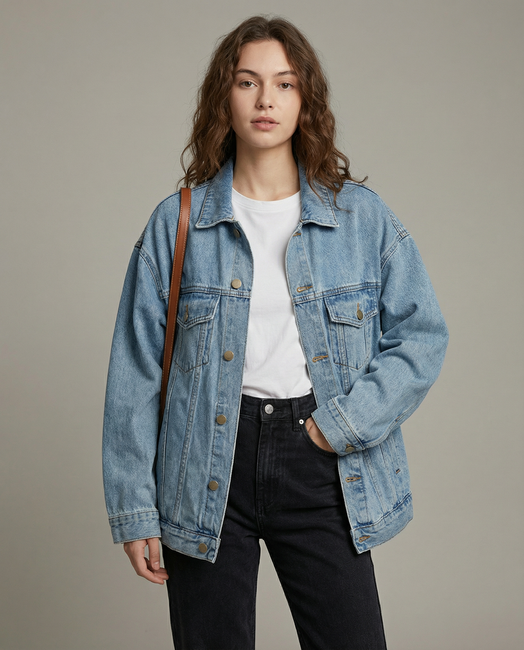 Settimia | Oversized Denim Jacket with Classic Collar