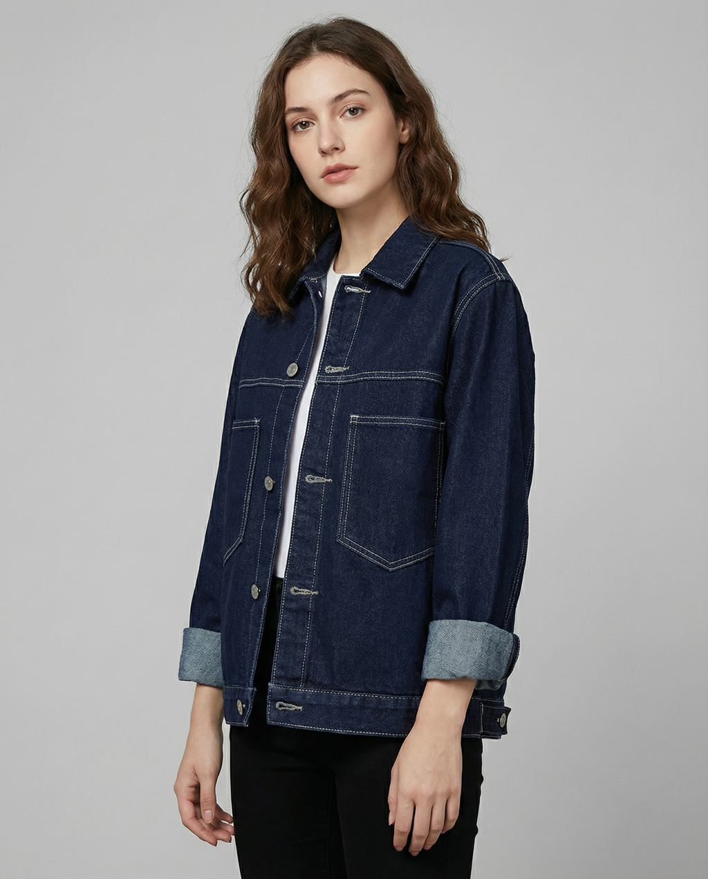 Serafina | Classic Denim Jacket with Chest Pockets