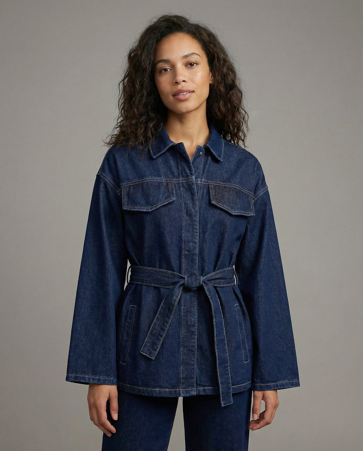 Salvatrice | Denim Utility Jacket with Belt