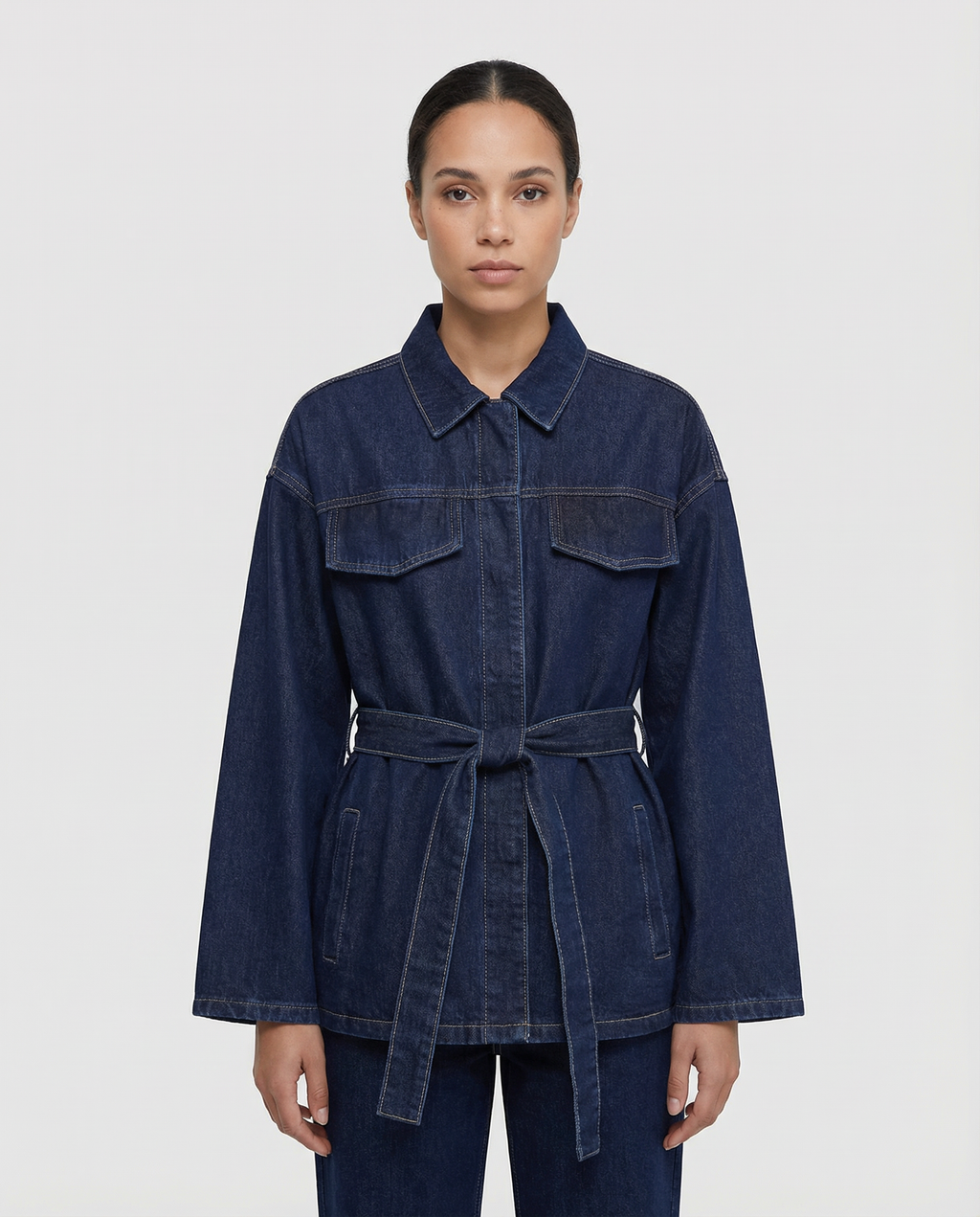 Salvatrice | Denim Utility Jacket with Belt