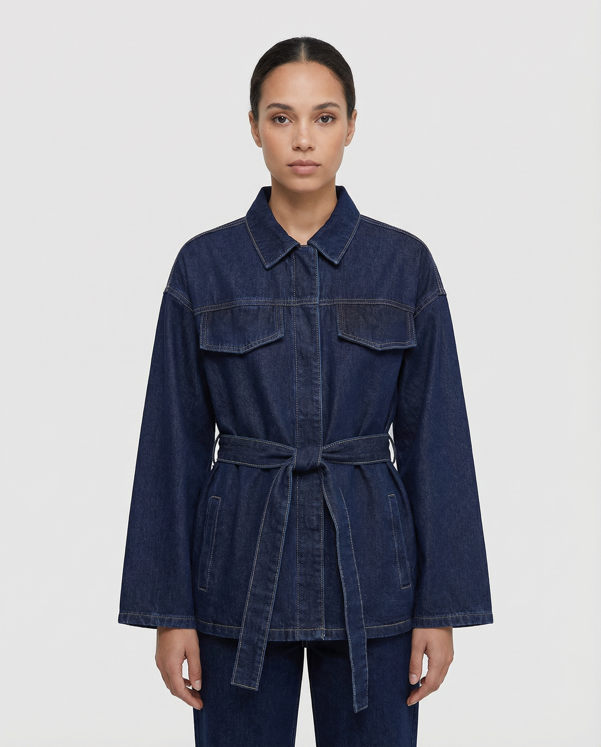 Salvatrice | Denim Utility Jacket with Belt