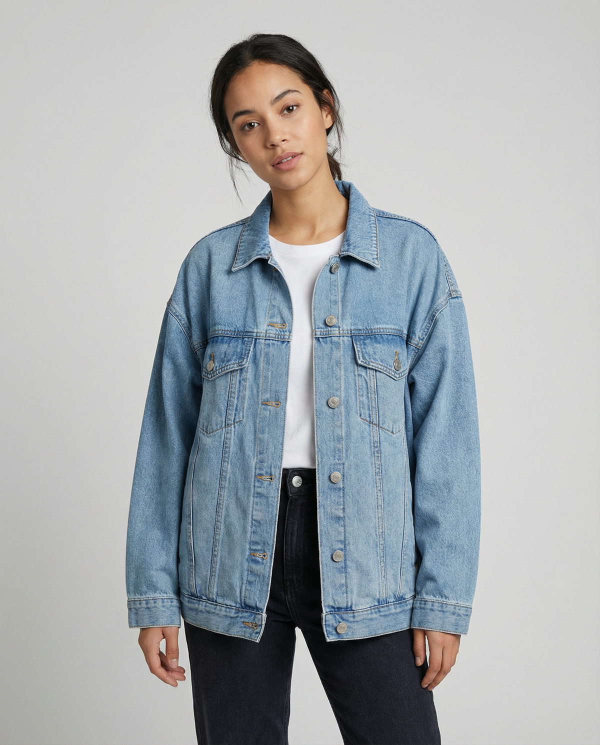 Settimia | Oversized Denim Jacket with Classic Collar