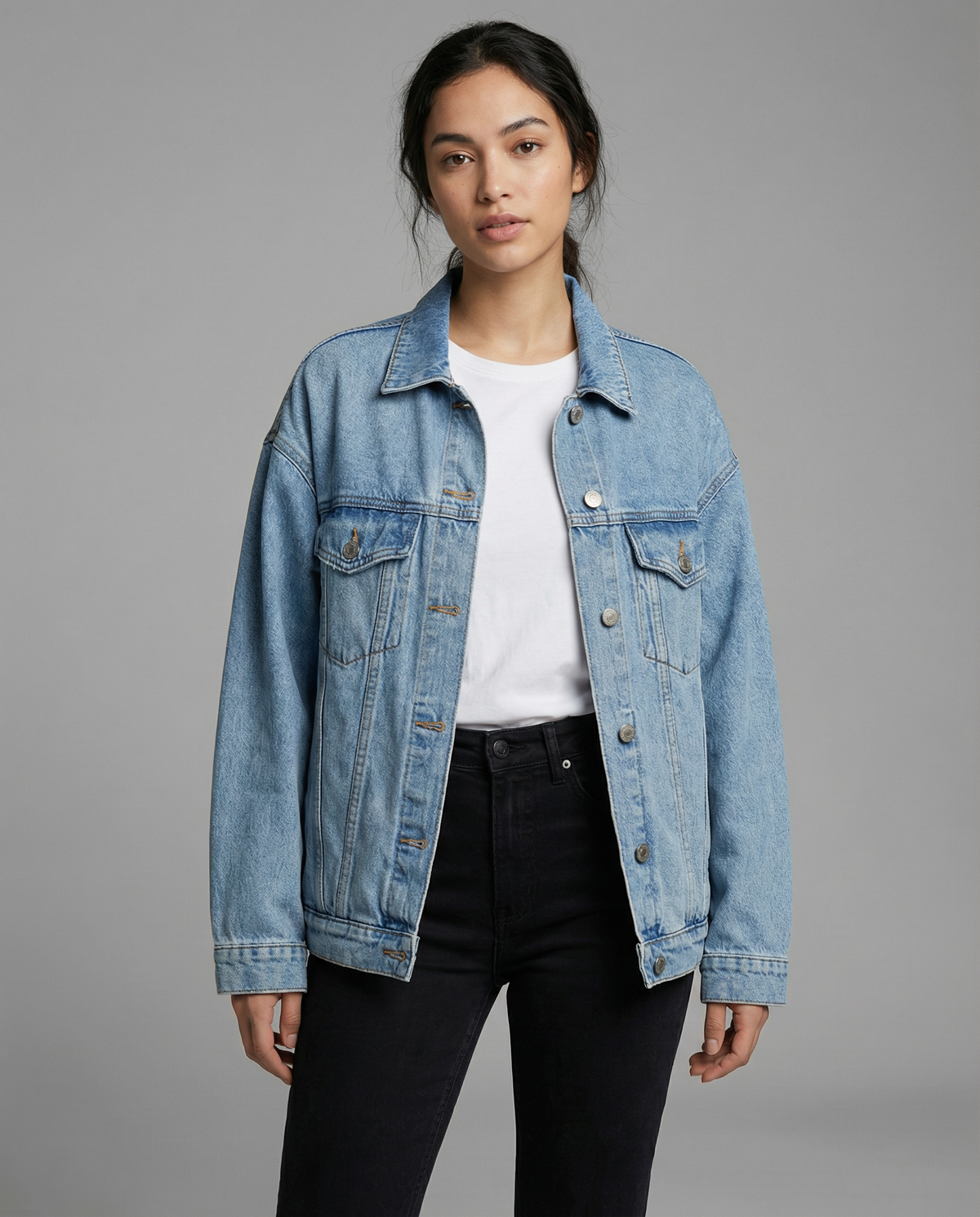 Settimia | Oversized Denim Jacket with Classic Collar