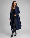 Maddalena | Winter Long Elegant in Blend Wool Trench Coat with Belt