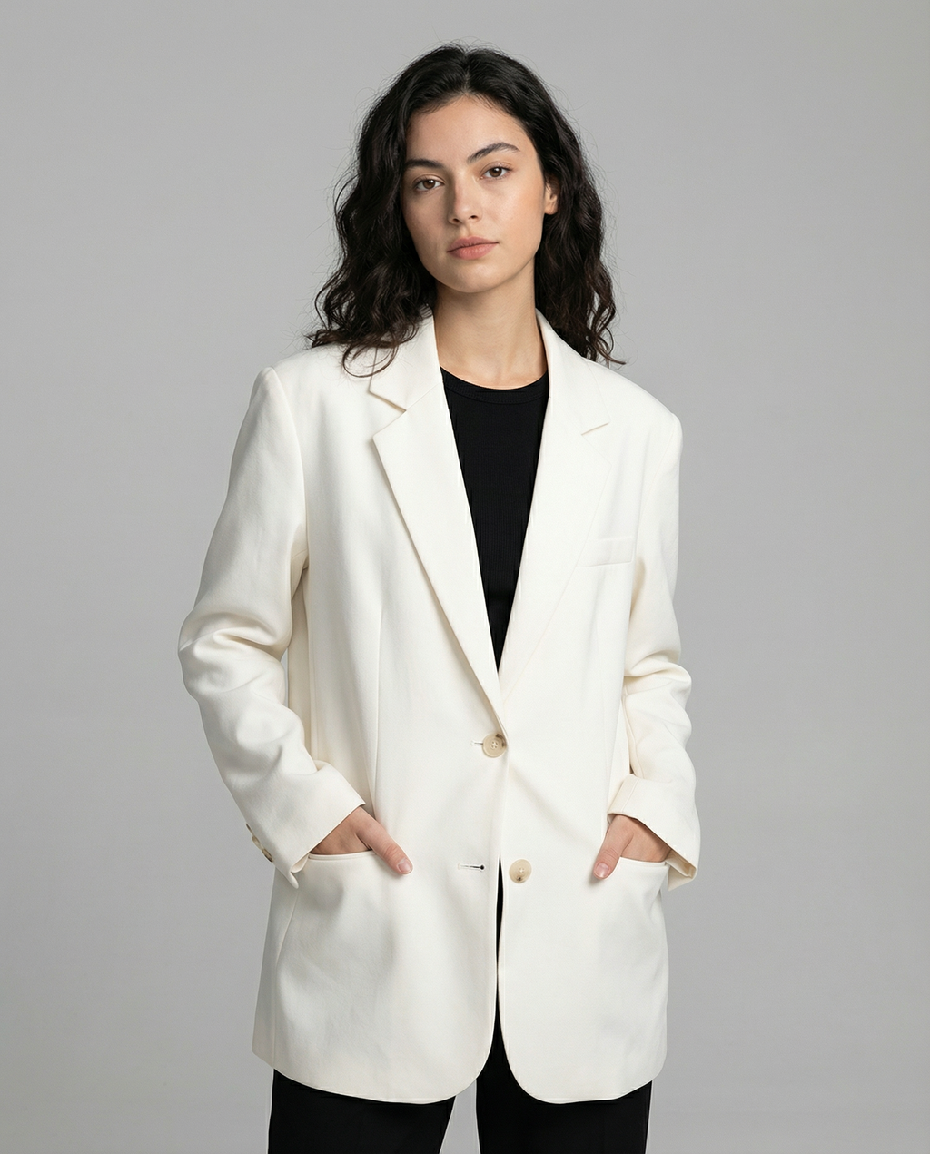 Bettina | Chic Blazer – Elegant Office Solid Coat with Long Sleeves