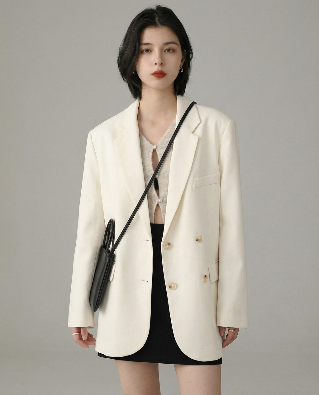 Bettina | Chic Blazer – Elegant Office Solid Coat with Long Sleeves